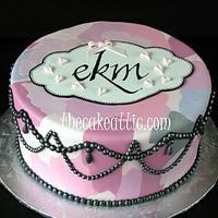 pink camouflage baby shower cake