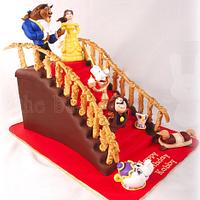 Beauty and the Beast staircase cake