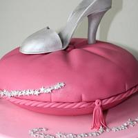 Pillow cake with shoe