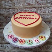 Loveheart sweet cake