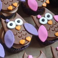 Little owl cake and cupcakes
