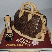 LV Bag Cake with Manolo Blahnik HighHeel