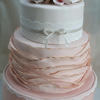 Pink wedding  cake