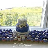 Ombre Buttercream Ruffle Wedding Cake with Pearl Seashells
