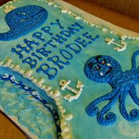 Preppy whale buttercream cake design