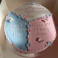 multi themed multi coloured birthday cake