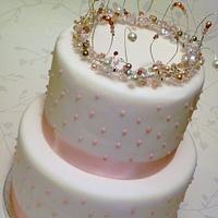 Wedding cake with jewel topper