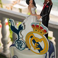Wedding cake for soccer fans