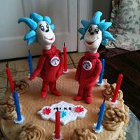 Thing 1 and thing 2 birthday cake