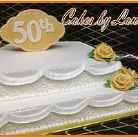 50th Golden Retirement Cake