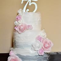 Ombre 75th  anniversary cake 