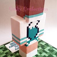 Minecraft skin birthday cake