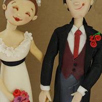 Happy Couple Wedding Cake Topper