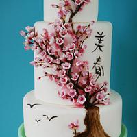 Japanese cherry blossom cake