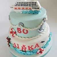 Sea cruise ship cake