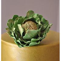 Green and Gold themed cake