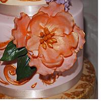 Gold floral vintage cake