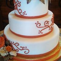 Round Rose Wedding Cake