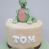 Two tier dinosaur cake