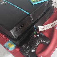 PS4 cake with game and controller for Villa fan!