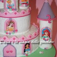 Disney castle princess cake