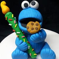Cookie Monster cake (and Sesame Street cookies)