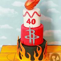 Houston Rockets fan cake