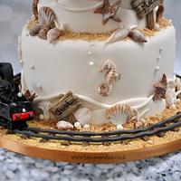 Beach wedding cake - Swanage railway