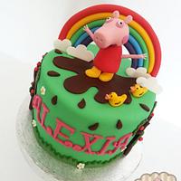Peppa Pig fondant cake
