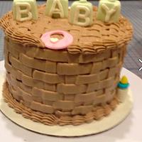 Baby Shower BasketWeave Cake