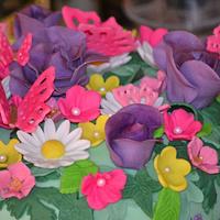 Flower garden cake