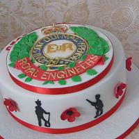 Royal Engineers emblem cake