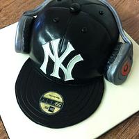 new york yankees baseball cap with music head phones