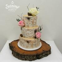 Wedding cake - birch bark