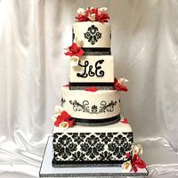 Damask Wedding cake