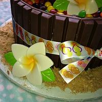 Hawaiian Kit Kat & Skittles "cake"