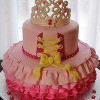 Princess dress cake with tiara