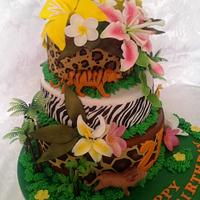 Jungle Theme 21st Cake
