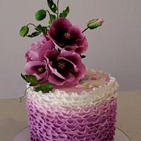 Purple poppies  cake 