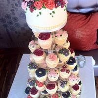 piped flower wedding tower