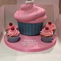 Giant birthday cupcake