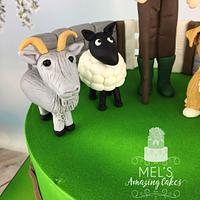 Farmer and his animals 30th birthday cake 