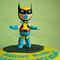 Baby Wolverine Themed Birthday Cake
