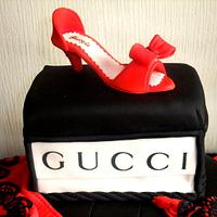 Ladies Birthday Cake in red, black and white