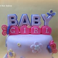 Baby girl baby shower cake