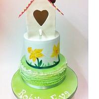 Birdhouse Christening Cake