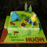 Camping themed cake