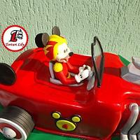 Mickey Mouse Race Car Cake