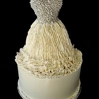 Wedding dress cream cake