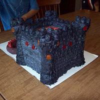 Castle cake with dragon